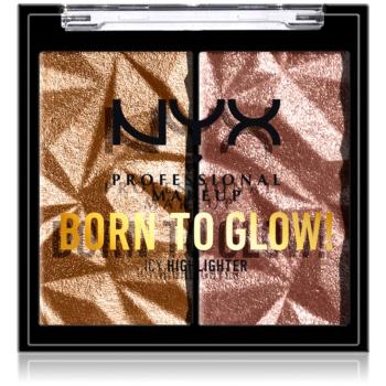 NYX Professional Makeup Born To Glow Icy Highlighter paleta rozjaśniaczy odcień 08 - Bout The Bronze 5,7 g