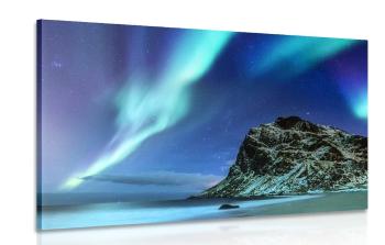 Obraz zorza polarna w Norwegii - 120x80