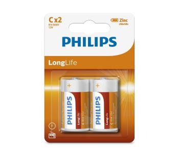 Philips R14L2B/10 - 2 szt. Bateria Cynkowo-chlorkowa C LONGLIFE 1,5V