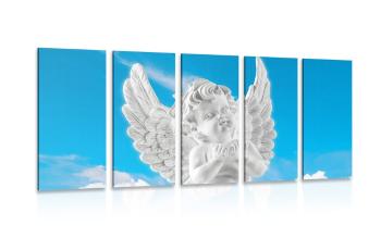 5-częściowy obraz opiekuńczy aniołek na niebie - 100x50
