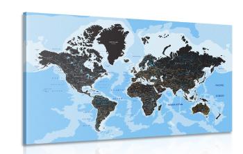 Obraz nowoczesna mapa świata - 120x80