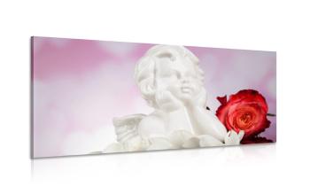 Obraz anioł z różą - 100x50