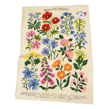 Beżowa bawełniana ścierka Rex London Wild Flowers, 50 x 70 cm