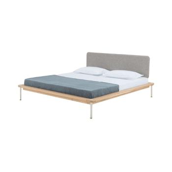 Dwuosobowe łóżko z drewna dębowego Gazzda Fina, 160x200 cm