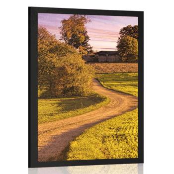 Plakat widok wiejski krajobraz - 30x45 black