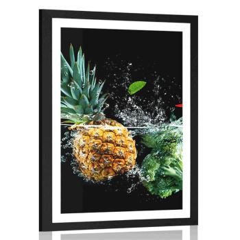 Plakat z passe-partout owoce organiczne i warzywa - 40x60 black