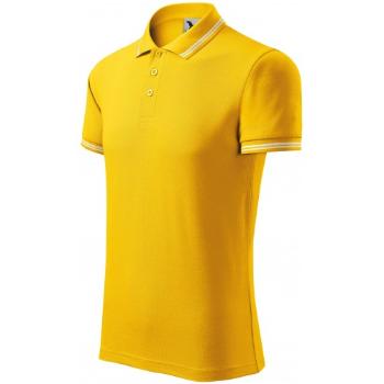 Męska koszulka polo w kontrastowym kolorze, żółty, S