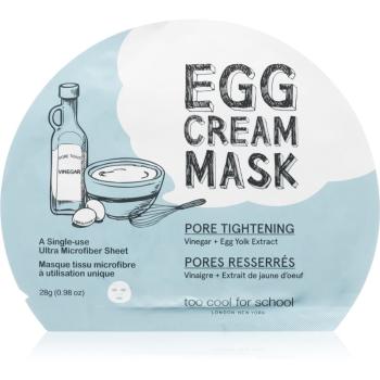 Too Cool For School Egg Cream Mask maseczka płócienna przeciw błyszczeniu i rozszerzonym porom 28 g