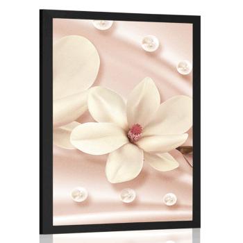 Plakat luksusowa magnolia - 60x90 silver