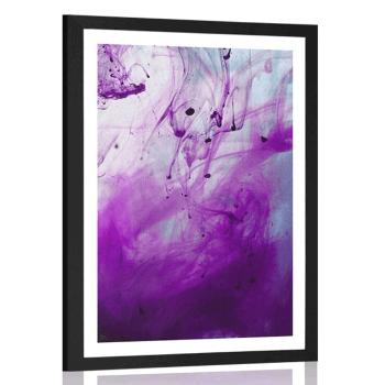 Plakat z passe-partout magiczna fioletowa abstrakcja - 60x90 white
