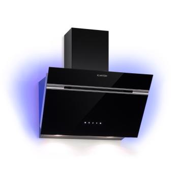 Klarstein Alina, okap kuchenny przyścienny, 60 cm, 600 m³/h, wyświetlacz LED, oświetlenie ambientowe, kolor czarny