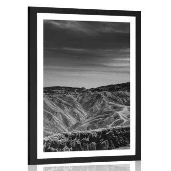 Plakat z passe-partout Park Narodowy Death Valley w Ameryce w czerni i bieli - 40x60 white