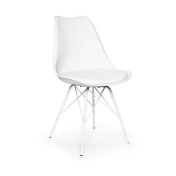 Zestaw 2 białych krzeseł z białą konstrukcją z metalu Bonami Essentials Eco