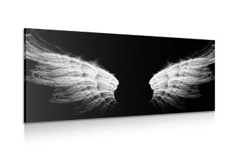 Obraz czarno-białe skrzydła anioła - 120x60