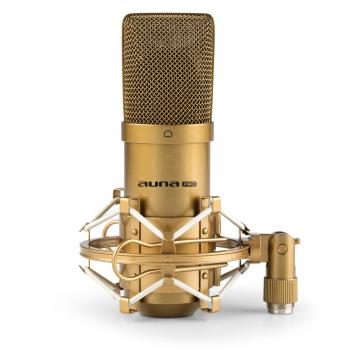 Auna Pro MIC-900G, mikrofon pojemnościowy, kardioidalny, studyjny, kolor złoty