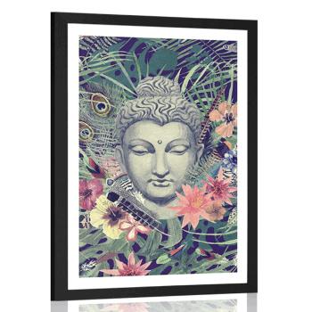 Plakat z passe-partout Budda na egzotyznym tle - 40x60 silver