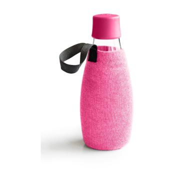 Różowy pokrowiec na szklaną butelkę ReTap, 500 ml