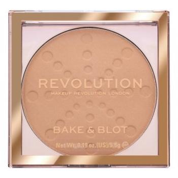 Makeup Revolution Bake & Blot Compact Powder - Beige puder z ujednolicającą i rozjaśniającą skórę formułą 5,5 g