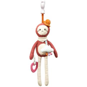 BabyOno Have Fun Pram Hanging Toy with Teether wisząca zabawka kontrastowa z gryzakiem Sloth Leon 1 szt.