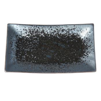Czarno-szary półmisek ceramiczny MIJ Pearl, 33x19 cm
