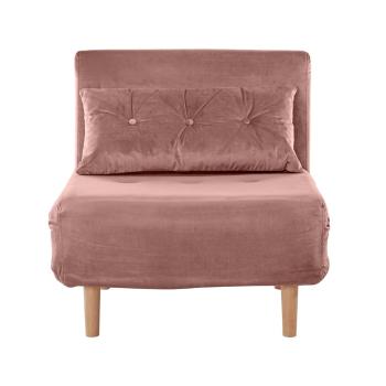 Różowy fotel aksamitny Magalli - Støraa