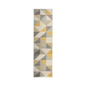 Szaro-żółty chodnik Flair Rugs Urban Triangle, 60x220 cm