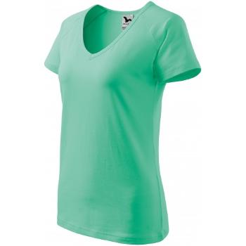 Damska koszulka slim fit z raglanowym rękawem, mennica, XL