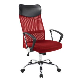 Ergonomiczne krzesło biurowe z podwyższonym oparciem, w 3 kolorach - czerwone
