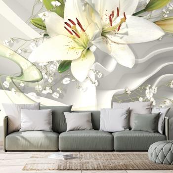 Samoprzylepna tapeta lilia na abstrakcyjnym tle - 300x200