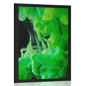 Plakat zielone płynące kolory - 60x90 black
