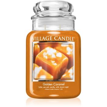 Village Candle Golden Caramel świeczka zapachowa (Glass Lid) 602 g