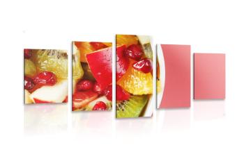 5-częściowy obraz letnia owocowa sałatka - 100x50
