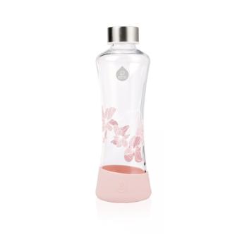 Różowa butelka ze szkła borokrzemowego Equa Urban Jungle Magnolia, 550 ml