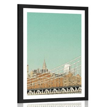 Plakat z passe-partout drapacz chmur w Nowym Jorku - 30x45 black