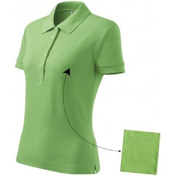 Damska prosta koszulka polo, zielony groszek, XL