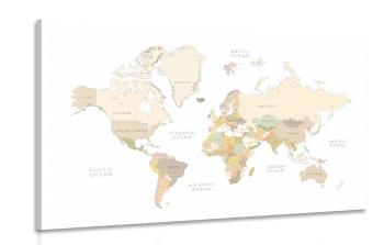 Obraz mapa świata z elementami vintage - 60x40