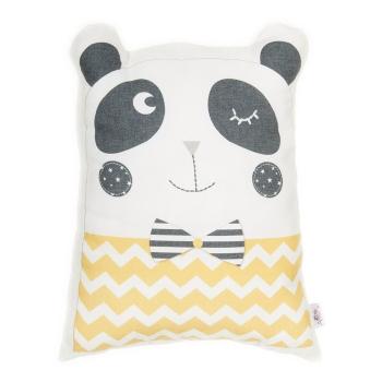 Żółta poduszka dziecięca z domieszką bawełny Mike & Co. NEW YORK Pillow Toy Panda, 25x36 cm