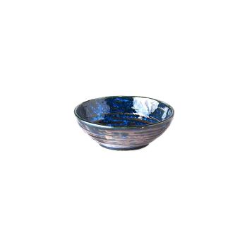 Niebieska mała miska ceramiczna MIJ Copper Swirl, ø 13 cm
