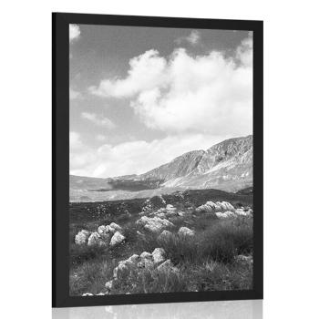 Plakat dolina w Czarnogórze w czerni i bieli - 30x45 white