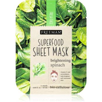 Freeman Superfood Spinach maska rozświetlająca w płacie 25 ml