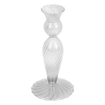 Szklany świecznik PT LIVING Swirl, wys. 17 cm
