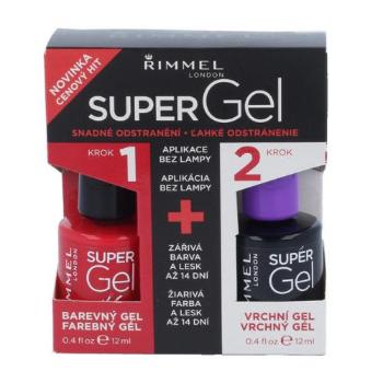 Rimmel London Super Gel By Kate zestaw Super Gel By Kate 12 ml + Super Gel Top Coat 12 ml dla kobiet 041 Darling Dahlia