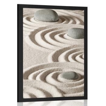 Plakat Kamienie Zen w piaszczystych kręgach - 20x30 black