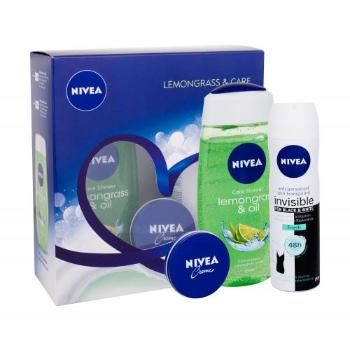 Nivea Lemongrass & Oil zestaw Żel pod prysznicl Lemongrass & Oil 250 ml + Antyperspirant Invisible For Black & White Fresh 150 ml + Krem Nivea 30 ml W