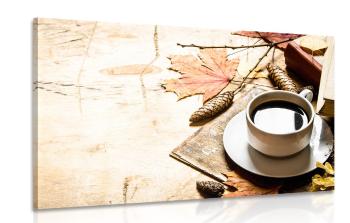 Obraz jesienna filiżanka kawy - 90x60