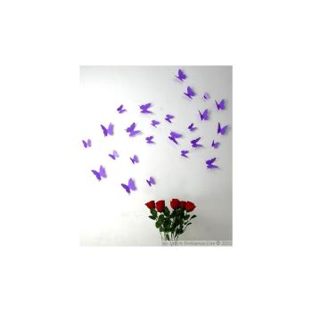 Zestaw 12 naklejek Ambiance Purple Butterflies