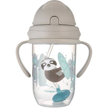 canpol babies Exotic Animals Cup With Straw kubek ze słomką Gray 270 ml
