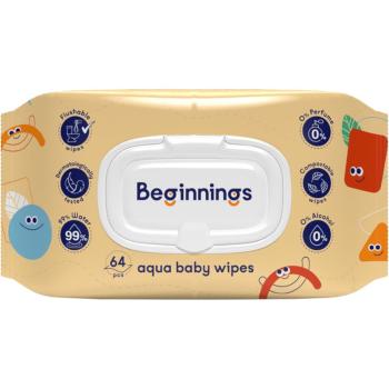 Beginnings Aqua Baby Wipes chusteczki nawilżane dla dzieci 64 szt.