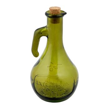 Zielona butelka na olej ze szkła z recyklingu Ego Dekor Olive, 500 ml