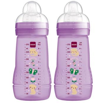 MAM Butelka dla niemowląt Easy Active ™ 270 ml, kot/ motyl w podwójnym opakowani